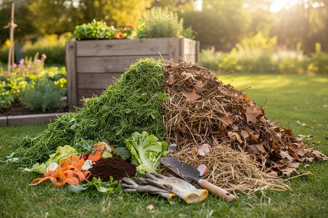 Co kompostować — zasada zieleni i brązu