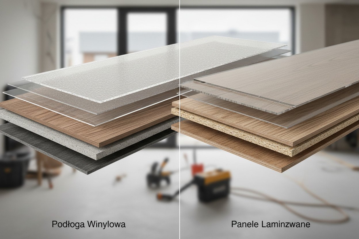 Czym różnią się panele winylowe od laminatu — budowa i materiał