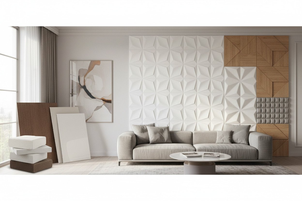 Materiały do budowy ściany 3D — gips, MDF, PVC i pianka