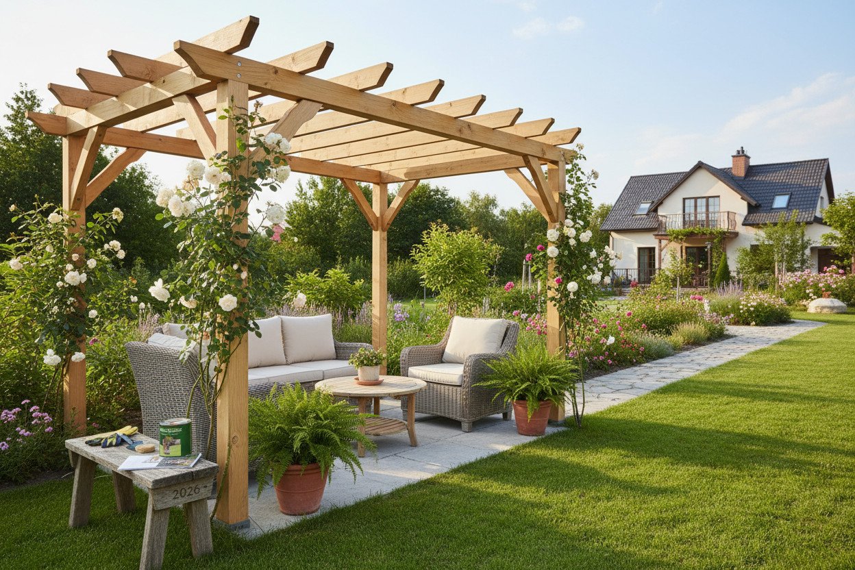 Pergola drewniana — naturalny wygląd i wymagania pielęgnacyjne