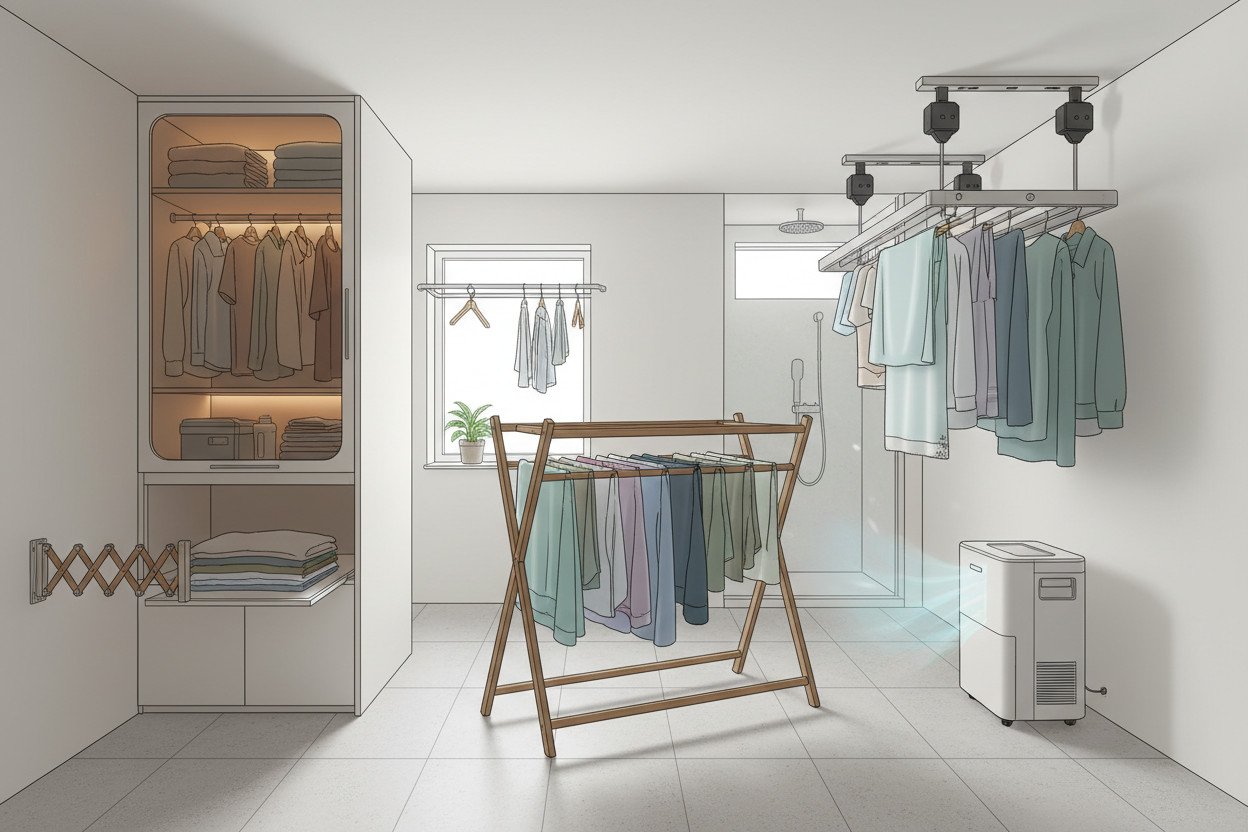Suszarnia w domu — strefy suszenia i rozwiązania na każdy budżet